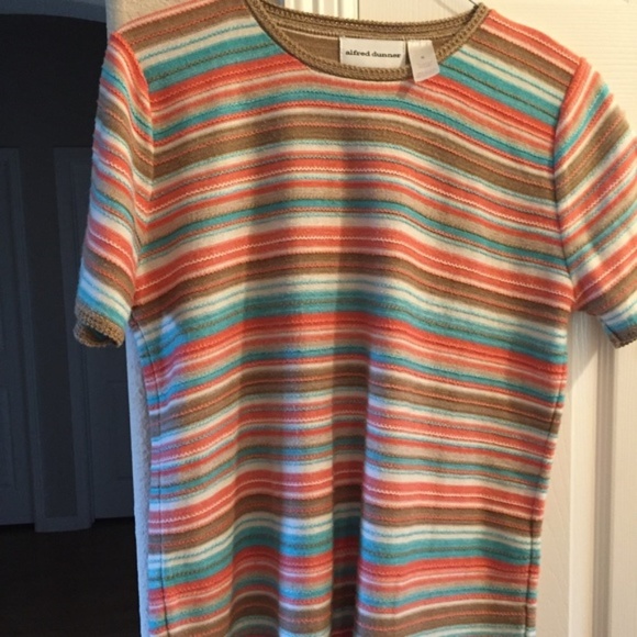ALFRED DUNNER Striped KNIT TOP M - Picture 1 of 4